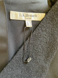 LK BENNETT CELIA BLACK BOUCLE WOOL TRIM FRONT SLEEVELESS PENCIL DRESS SIZE 10