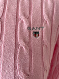 GANT PINK ROUND NECK LONG SLEEVED COTTON JUMPER  SIZE S
