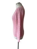 GANT PINK ROUND NECK LONG SLEEVED COTTON JUMPER  SIZE S