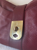 JAEGER BURGUNDY LEATHER EXTENDABLE ZIP AROUND SHOULDER BAG