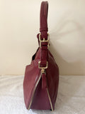 JAEGER BURGUNDY LEATHER EXTENDABLE ZIP AROUND SHOULDER BAG