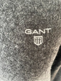 GANT EXTRA FINE LAMBSWOOL GREY ZIP FRONT LONG SLEEVE CARDIGAN  SIZE S