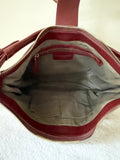 JAEGER BURGUNDY LEATHER EXTENDABLE ZIP AROUND SHOULDER BAG