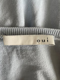 OUI PALE BLUE BOAT NECK SHORT SLEEVE FINE KNIT JUMPER  SIZE 10