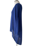 PHASE EIGHT 100% LINEN BLUE FINE KNIT LONG SLEEVE HIGH/LOW JUMPER SIZE 12