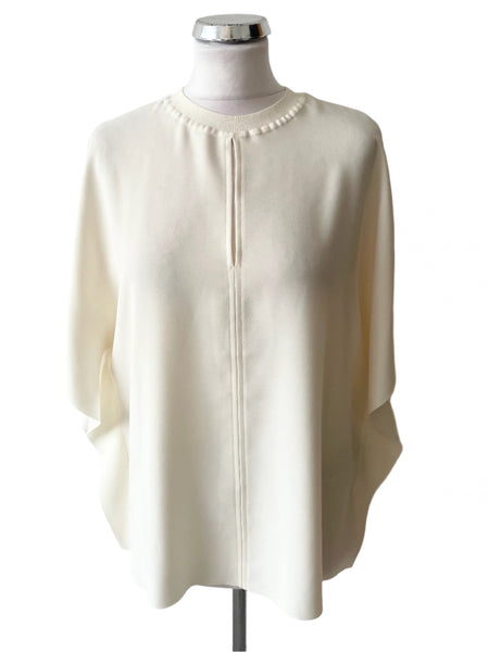 REISS TANIA IVORY SHORT SLEEVE BATWING TOP SIZE 12