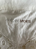 MARCCAIN SPORTS OFF WHITE COLLARED LACE BACK CAP SLEEVED TOP  SIZE N4 UK 14/16