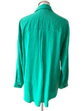 MINT VELVET GREEN COLLARED LONG SLEEVE TUNIC TOP SIZE M