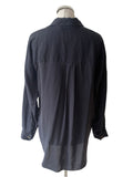MINT VELVET NAVY COLLARED LONG SLEEVE TUNIC TOP SIZE M