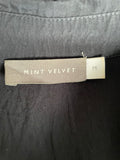 MINT VELVET NAVY COLLARED LONG SLEEVE TUNIC TOP SIZE M