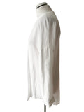 MINT VELVET WHITE COLLARLESS LONG SLEEVE TUNIC TOP SIZE M