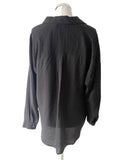 MINT VELVET BLACK COLLARED LONG SLEEVE TUNIC TOP SIZE M