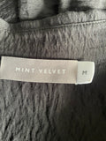 MINT VELVET BLACK COLLARED LONG SLEEVE TUNIC TOP SIZE M