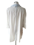 ELISA CAVALETTI PALE BLUE & WHITE COTTON & LINEN MIX HALF SLEEVE SHIRT&nbsp;  SIZE 14