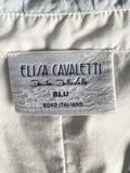ELISA CAVALETTI PALE BLUE & WHITE COTTON & LINEN MIX HALF SLEEVE SHIRT&nbsp;  SIZE 14