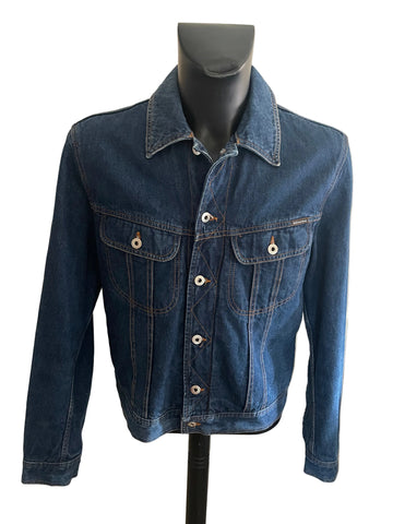 DOLCE & GABBANA DARK BLUE DENIM LINED JACKET  SIZE XL