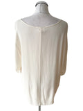 GHOST IVORY RELAXED FIT HALF SLEEVE TOP SIZE L