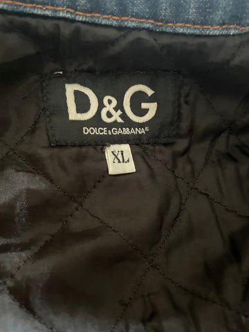 DOLCE & GABBANA DARK BLUE DENIM LINED JACKET  SIZE XL