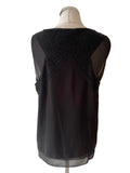 MINT VELVET BLACK SLEEVELESS BEADED TUNIC TOP SIZE 14