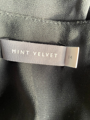 MINT VELVET BLACK SLEEVELESS BEADED TUNIC TOP SIZE 14