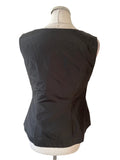 COAST 100% SILK BLACK BEAD TRIMMED SLEEVELESS FITTED TOP SIZE 12