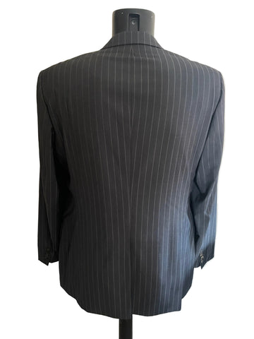 HUGO BOSS QUEEN/SHARP 100% VIRGIN WOOL DARK GREY PINSTRIPE TAILORED SUIT  SIZE 40R