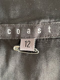 COAST 100% SILK BLACK BEAD TRIMMED SLEEVELESS FITTED TOP SIZE 12
