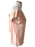 MASSIMO DUTTI PEACH REAR TIE CAP SLEEVED TOP SIZE S