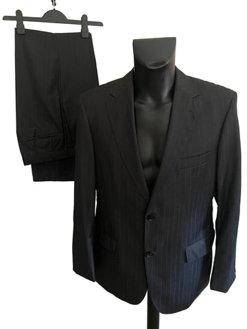 HUGO BOSS PASOLINI/MOVIE 100% VIRGIN WOOL CHARCOAL PINSTRIPE TAILORED SUIT SIZE 40R