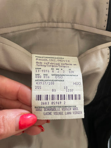 HUGO BOSS PASOLINI/MOVIE 100% VIRGIN WOOL CHARCOAL PINSTRIPE TAILORED SUIT SIZE 40R