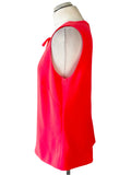 TED BAKER HADIAA BRIGHT CORAL BOW TRIM SLEEVELESS TUNIC TOP SIZE 4 UK 14