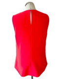 TED BAKER HADIAA BRIGHT CORAL BOW TRIM SLEEVELESS TUNIC TOP SIZE 4 UK 14