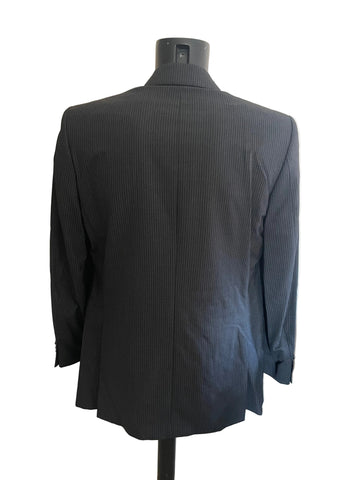 JAEGER 100% WOOL CHARCOAL PINSTRIPE TAILORED SUIT SIZE 42R /36W