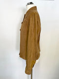 MULBERRY TAN SUEDE BUTTON FRONT SHIRT SIZE 10