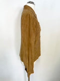 MULBERRY TAN SUEDE BUTTON FRONT SHIRT SIZE 10
