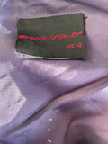 BRAND NEW FRANK USHER PURPLE & BLACK PRINT CAP SLEEVED OCCASION TOP SIZE 12