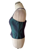 BRAND NEW DUSK TWO TONE TAFFETA GREEN & PURPLE BONED STRAP OCCASION TOP SIZE 12