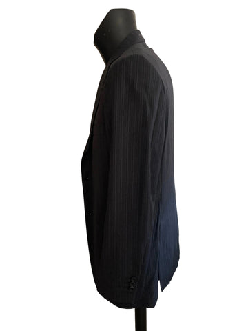 AQUASCUTUM 100% WOOL NAVY BLUE PINSTRIPE 3 PIECE SUIT SIZE 40R