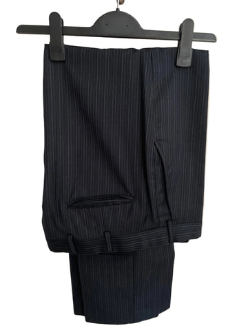 AQUASCUTUM 100% WOOL NAVY BLUE PINSTRIPE 3 PIECE SUIT SIZE 40R