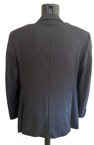 JAEGER 100% WOOL CHARCOAL PINSTRIPE TAILORED SUIT SIZE 42R/36W
