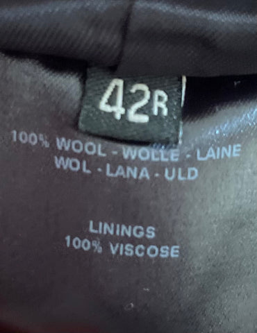 AQUASCUTUM 100% WOOL NAVY BLUE PINSTRIPE 3 PIECE SUIT SIZE 40R