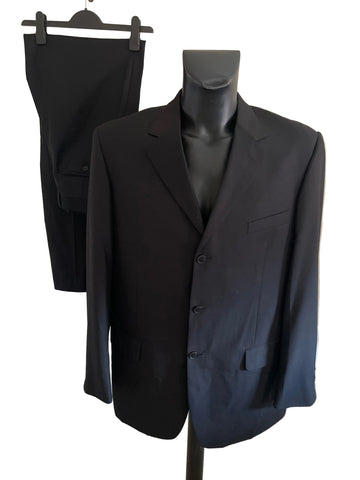 GIORGIO FERRARO BLACK TAILORED SUIT SIZE 42L /36W