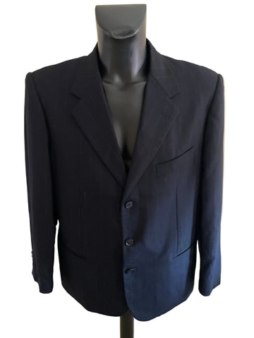 PAL ZILERI 100% WOOL DARK BLUE PINSTRIPE TAILORED JACKET SIZE 46R