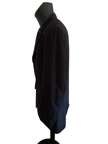 THE ESSENTIAL BLACK PINSTRIPE TAILORED JACKET SIZE 48R