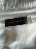 MINT VELVET OFF WHITE SEQUINNED COLLARED LONG SLEEVE SHIRT SIZE 14