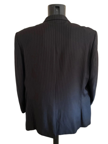 THE ESSENTIAL BLACK PINSTRIPE TAILORED JACKET SIZE 48R