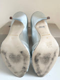 DUNE SILVER LEATHER PEEPTOE HEELS SIZE 7.5/41