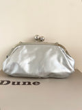 DUNE SILVER LEATHER PEEPTOE HEELS SIZE 7.5/41