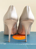 KAREN MILLEN CHAMPAGNE SATIN HEELS SIZE 7/40