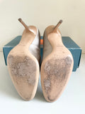 KAREN MILLEN CHAMPAGNE SATIN HEELS SIZE 7/40